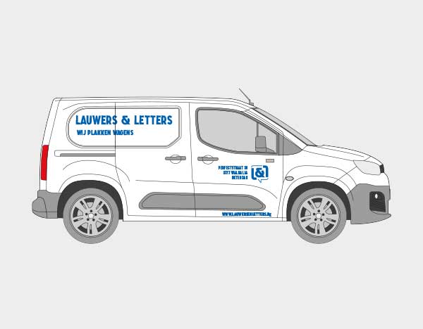 Belettering voor kleine wagen